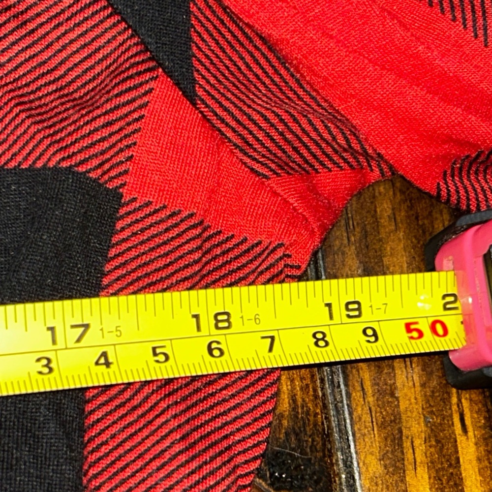 J for Justify Shirt Dress XL‎ Red Black Buffalo Plaid Belted Roll Tab Sleeve XL - Picture 3 of 6